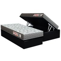 Conjunto Box Baú Solteiro: Colchão Espuma Orthoflex D23 ComfortPedic + Base CRC Suede Black(88X188)