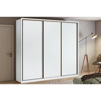 Guarda Roupa 3 Portas de Correr e 6 Gavetas Spazio Branco - Lopas