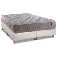 Cama Box Queen: Colchão Molas Anjos MasterPocket Ensacadas Richesse + Base CRC Courano White(158x198)