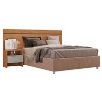 Painel Cama Box Madeirado - Prime 1 Mesa c/ 1 Gaveta Casal Freijo Cumaru Fendi - Novo Horizonte