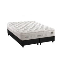 Cama Box Queen: Colchão Molas Anjos MasterPocket Ensacadas Impressione + Base CRC Suede Gray(158x198)