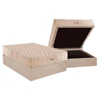 Conjunto Box Baú Casal: Colchão Molas D Angelis Anjos MasterPocket AnjosHotel + Base CRC Suede Clean (138x188)