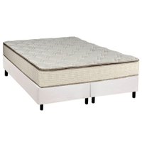 Conjunto Box Queen: Colchão Molas Luckspuma Bonnel Montreal Spring + Base CRC Courano White(158x198)