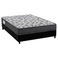 Cama Box Viúva: Colchão Espuma D33 Ortobom /EP Anatômico Fort Tech ISO 100 + Base CRC Suede Black(128x188)