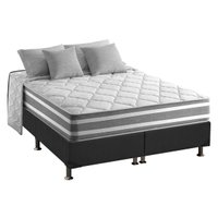 Cama Box Queen: Colchão Molas Anjos MasterPocket Ensacadas Duo Sono+ Base CRC Suede Gray(158x198)