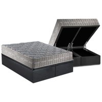 Conjunto Box Baú Queen: Colchão Molas D Angelis Anjos Royal + Base CRC Suede Gray (158x198)