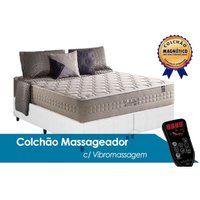 Cama Box Queen: Colchão c/ Vibro Massagem D Angelis Anjos Commodite + Base CRC Courano White (158x198)