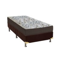Cama Box Solteiro: Colchão Espuma D45 Ortobom /EP Anatômico Fort Tech ISO 150 + Base CRC Suede Brown(88x188)