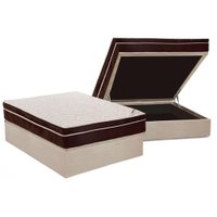 Cama Box Baú Casal: Colchão Ortopédico Ortobom Exclusive + Base CRC Suede Clean(138x188)