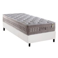 Cama Box Solteiro: Colchão Molas MasterPocket Ensacadas Anjos Richesse + Base CRC Courano Branco(88x188)