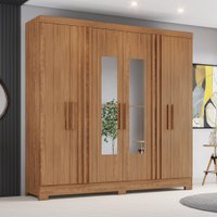 Guarda Roupa Casal 6 Portas 3 Gavetas com Espelho B367 Nature - Briz