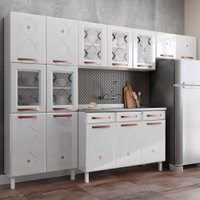 Armário de Cozinha Compacta de Aço Completa Mirage New 14 Portas 2 Gavetas Branco 815484 - Pnr Móveis