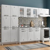 Armário de Cozinha Compacta de Aço Completa Star New 14 Portas 2 Gavetas Branco - Pnr Móveis