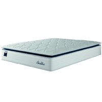 Colchão Casal Molas Ensacadas Com Pillow Sevilha 138x188x33cm Branco/Cinza Hellen-Suporta Até 150KG Por Pessoa