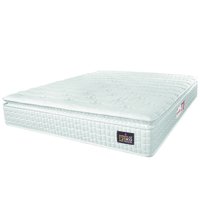 Colchão Casal Espuma D33 Pillow Top Van Gogh 138x188x24cm Branco Hellen-Suporta Até 120 Kg