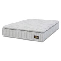 Colchão Casal Espuma D33 Pillow Top Van Gogh 138x188x24cm Branco Hellen-Suporta Até 120 Kg