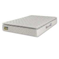 Colchão Casal Queen Espuma D33 Pillow Top New Millenium 158x198x19cm Branco Hellen-Suporta Até 120KG Por Pessoa