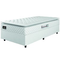 Cama Box Solteiro Colchão Espuma D33 Pillow Top New Millenium 88x188x57cm Branco Hellen - Suporta Até 120 Kg Por Pessoa