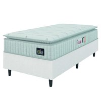 Cama Box Solteiro Colchão Espuma D45 Lazio Pillow Top 88x188x62cm Branco Hellen - Suporta Até 150 Kg Por Pessoa Cama Box Solteiro Colchão Espuma D45 Lazio Pillow Top 88x188x62cm Branco Hellen - Suporta Até 150 Kg Por Pessoa