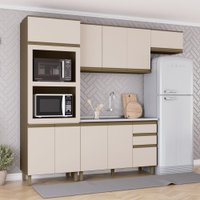 Cozinha Compacta Connect 10 Portas 2 Gavetas 100% Mdf Ce811 Duna/Cristal - Henn