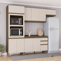 Cozinha Compacta Connect 10 Portas 2 Gavetas 100% Mdf Ce810 Duna/Cristal - Henn