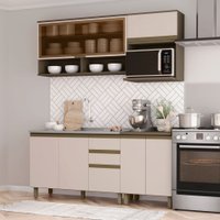 Cozinha Compacta Connect 7 Portas 2 Gavetas 100% Mdf Ce804 Duna/Cristal - Henn