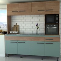 Cozinha Compacta Larissa 8 Portas 1 Gaveta Freijó/Oliva - Panorama Móveis
