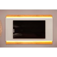 Painel Home p/ TV até 75 Polegadas Nadine c/ Led 219x136cm Bali/Cedro - DJ Móveis