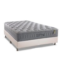Cama Box Casal: Colchão Molas MasterPocket Ensacadas Anjos Soft Dream + Base CRC Courano White(138x188)