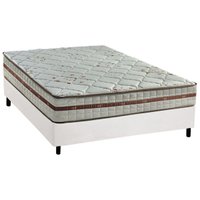 Cama Box Casal: Colchão Molas MasterPocket Ensacadas Anjos Classic + Base CRC Courano White(138x188)