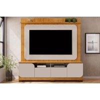 Home p/ TV até 65 Polegadas Vogue c/ Prateleira Nichos e Pés 182x183cm Cedro/Bali - DJ Móveis