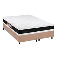 Cama Box King: Colchão Espuma Castor D45 Black e White AIR Double Face + Base CRC Suede Clean(193x203)