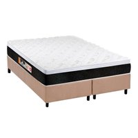 Cama Box Queen: Colchão Espuma Castor D45 Black e White AIR + Base CRC Suede Clean(158x198)