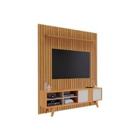 Home p/ TV até 65 Pol Paraty / Maragogi Ripado 100% MDF c/ 1 Porta 185x220cm Nature/Off White - Permóbili