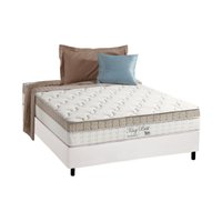 Cama Box Casal: Colchão Molas MasterPocket Ensacadas Anjos King Best + Base CRC Courano White(138x188)