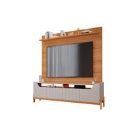 Home p/ TV até 70 Pol Moema/Sotile c/ 4 Portas e Pés 180x197cm Off White/Nature - Permóbili