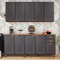Cozinha Completa Firenze 10 Portas 2 Gavetas Chumbo - Indekes