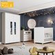 Quarto de Bebê com Guarda Roupa 4 Portas Cômoda e Berço Maçã do Amor Casa 812