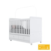 Quarto de Bebê com Guarda Roupa 4 Portas Cômoda e Berço Maçã do Amor Casa 812