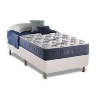 Cama Box Box Solteiro: Colchão Molas Anjos MasterPocket Ensacadas Blue Sea + Base CRC Courano White(96x203)