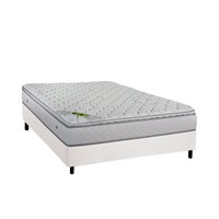Conjunto Box Casal: Colchão Molas Luckspuma Ensacadas Luck + Base CRC Courano White (138x188)