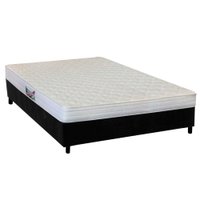 Cama Box Casal: Colchão Espuma Herval AG65 Frontier + Base CRC Suede Black(138x188)