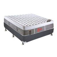 Cama Box Casal: Colchão Molas Castor Pocket Light Stress Oxygen New Plush + Base CRC Suede Gray(138x188)