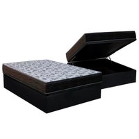 Cama Box Baú Casal: Colchão Anatômico Ortobom D33 / ISO 100 Ultra Firme + Base CRC Courano Black(138x188)