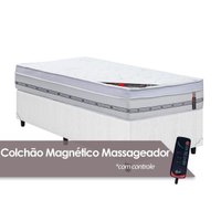 Cama Box Solteiro: Colchão c/ Vibro Massagem Castor Gold Star Niponpedic + Base CRC Courano White (88x188)