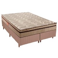 Cama Box Queen: Colchão Molas Paropas MasterPocket Ensacadas Marcelly Ibiza + Base CRC Suede Clean(158x198)