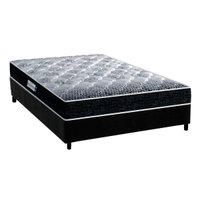 Cama Box Casal: Colchão Espuma Probel D33/EP Anatômico Advanced Tech1500 + Base CRC Suede Black(138x188)