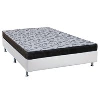 Cama Box Casal: Colchão Ortopédico Ortobom D33/EP Anatômico Fort Tech ISO 100 + Base CRC Suede White(138x188)