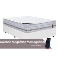 Cama Box Casal: Colchão c/ Vibro Massagem Castor Gold Star Niponpedic + Base CRC Courano White (138x188)
