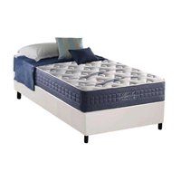 Cama Box Solteiro: Colchão Molas MasterPocket Ensacadas Anjos Blue Sea + Base CRC Courano Branco(88x188)